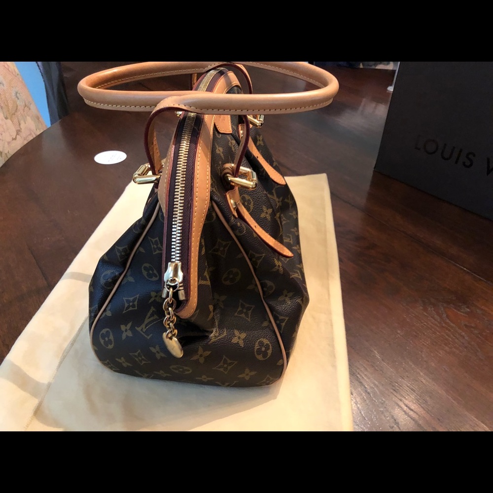 Vintage Louis Vuitton Monogram Canvas Leather Brown & Tan TIVOLI Shoulder Bag